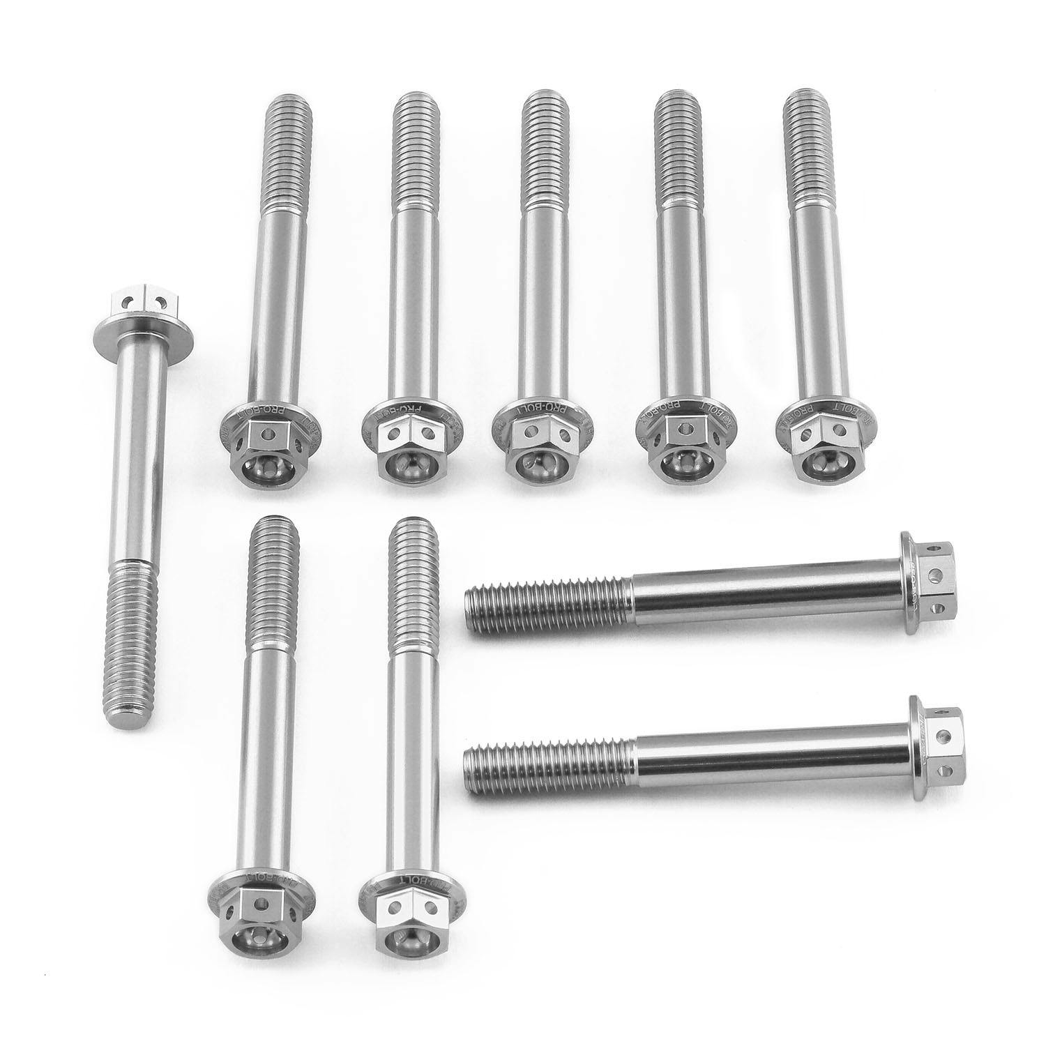 ProBolt プロボルト アルミニウム フランジヘックスヘッドボルト M6x(1.00mm)x50mm レーススペック エッチング 10個