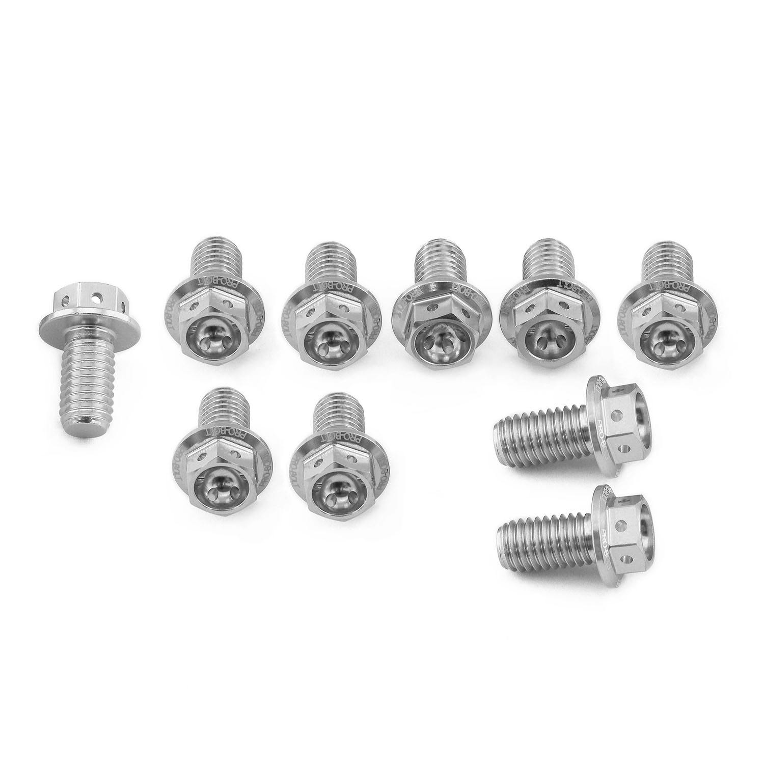 Pro-Bolt プロボルト アルミニウム フランジヘックスヘッドボルト M8x(1.25mm)x15mm レーススペック エッチング 10個入りパック (HX その他(ボルト)