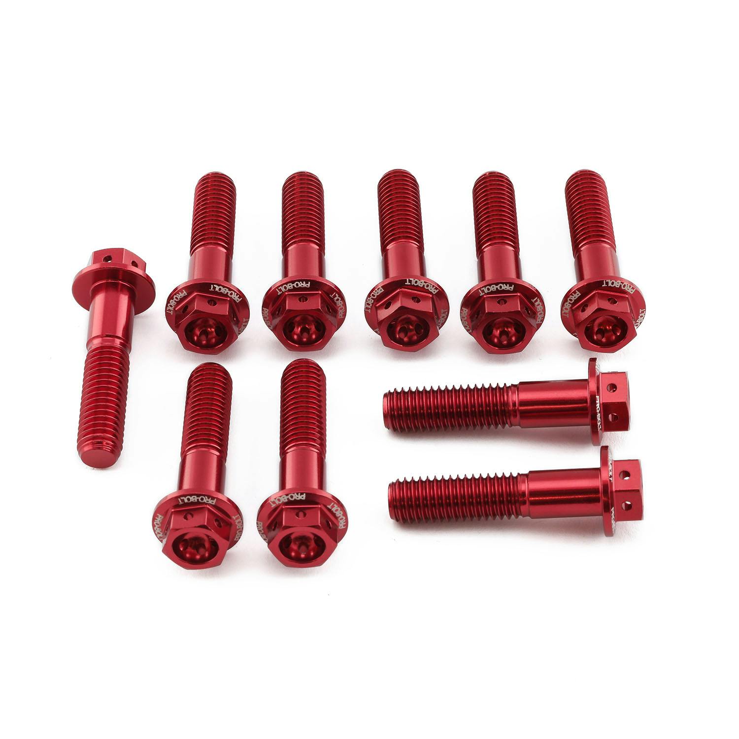 Pro-Bolt プロボルト アルミニウム フランジヘックスヘッドボルト M8x(1.25mm)x35mm レーススペック エッチング 10個入りパック (HX その他(ボルト) Pro-Bolt プロボルト アルミニウム フランジヘックスヘッドボルト M8x(1.25mm)x35mm レーススペック エッチング 10個入りパック (HX その他(ボルト)