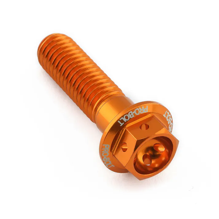 Pro-Bolt プロボルト アルミニウム フランジヘックスヘッドボルト M8x(1.25mm)x30mm レーススペック エッチング (LHX830RE) LHX830ROE (CDC)【ネット注文限定・別送品】