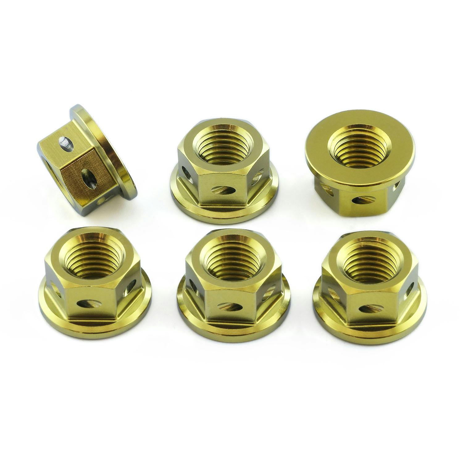 Pro-Bolt v{g Titanium Sprocket Nuts M10x(1.25mm) Drilled Pack x6 (TI6SPN10D) T ̑i{gj