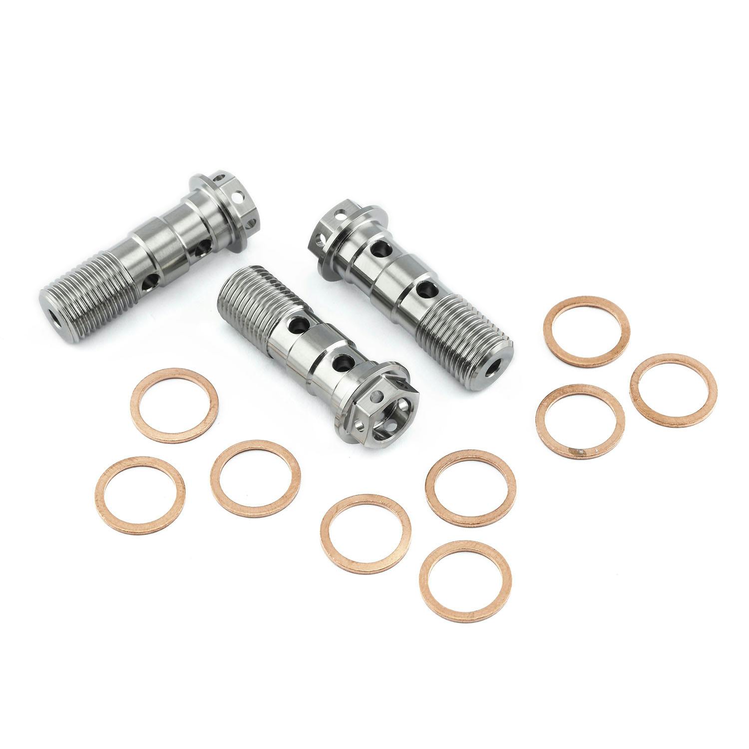 Pro-Bolt プロボルト Titanium Double Banjo Bolt M10x(1.00mm) Race Spec Pack x3 TIBANJOD10FR-3 (CDC)【ネット注文限定・別送品】