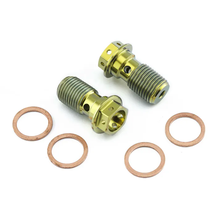 Pro-Bolt プロボルト Titanium Single Banjo Bolt M10x(1.00mm) Race Spec Pack x2 TIBANJOS10FR-2G (CDC)【ネット注文限定・別送品】