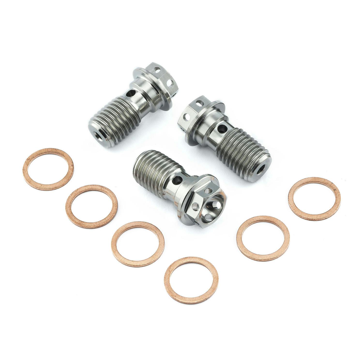 Pro-Bolt プロボルト Titanium Single Banjo Bolt Front Brake Caliper (1.25mm) Race Spec Pack x3 TIBANJOS10R-3Z1 (CDC)【ネット注文限定・別送品】