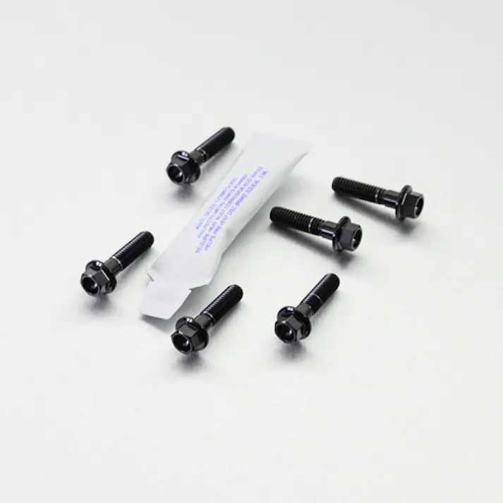 Pro-Bolt プロボルト Titanium Disc Bolts Front M6x25mm Flanged Hex Pack x6 (TIDISCKIT-KZ1) TIDISCKIT-KZ1BK (CDC)【ネット注文限定・別送品】