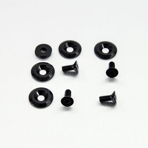 アルミニウム カウンターシャンクボルトs (M6x15mm) ワッシャ (M6x22mm) 4個入りパック CSKIT622615BK (CDC)【別送品】