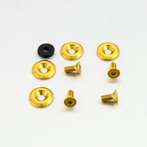 アルミニウム カウンターシャンクボルトs (M6x15mm) ワッシャ (M6x22mm) 4個入りパック CSKIT622615G (CDC)【別送品】