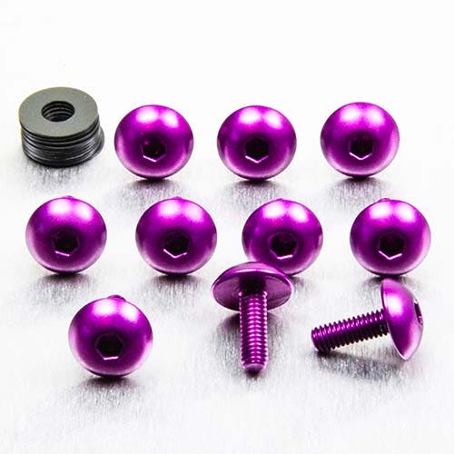 アルミニウム XL ドームヘッドボルト M4 x (0.70mm) 長さ15mm 10個入り