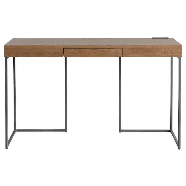 NICE デスク ドック ブラウン ドック 引出付 OAK-MBR(PU) デスク・ワゴン・オフィスチェア 327059 スチール脚デスク おしゃれ収納 机【別送品】