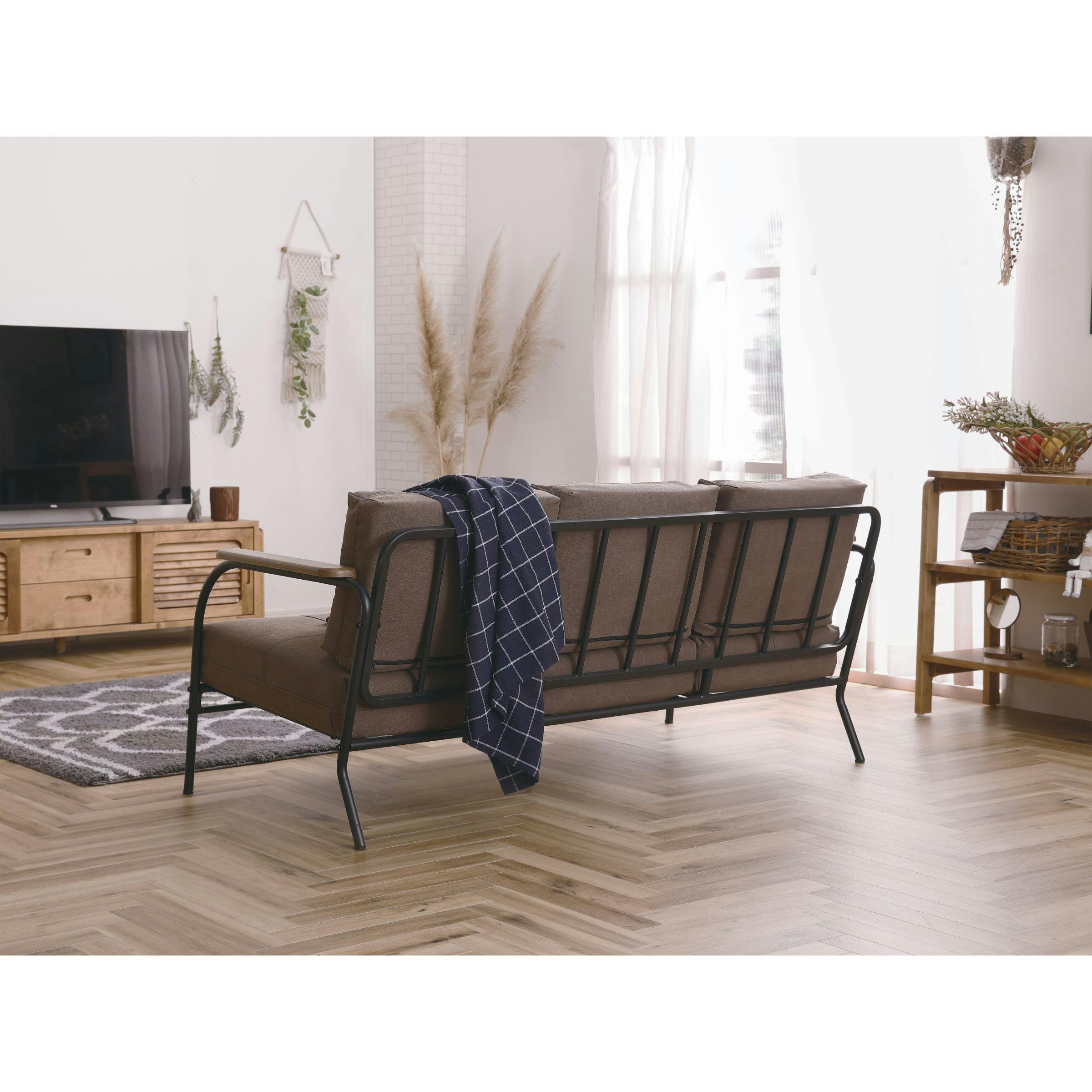 大川家具　関家具　ソファ　３人掛けオットマン付き 関家具 to meet 大川家具 ソファ シュリンプ グレー 3人掛け 幅