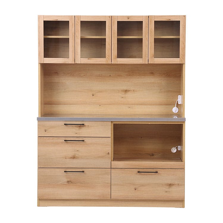 nora. 食器棚 リンツ ナチュラル/ハンドルブラック キッチンボード