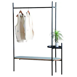 yuu ハンガーラック クレー ナチュラル ワードローブ スチール コートハンガー 収納棚 ハンガーラック クレー ナチュラル クレー CRASH クラッシュ 316971 モダン おしゃれ シンプル【別送品】