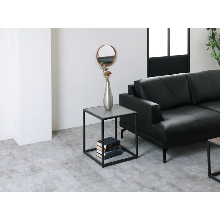 to meet サイドテーブル スナッフ グレー 幅45cm ナイトテーブル ウォールナット オーク セラミック 木 おしゃれ ナチュラル スナッフ 378171 スチール脚 スタイリッシュ かっこいい【別送品】