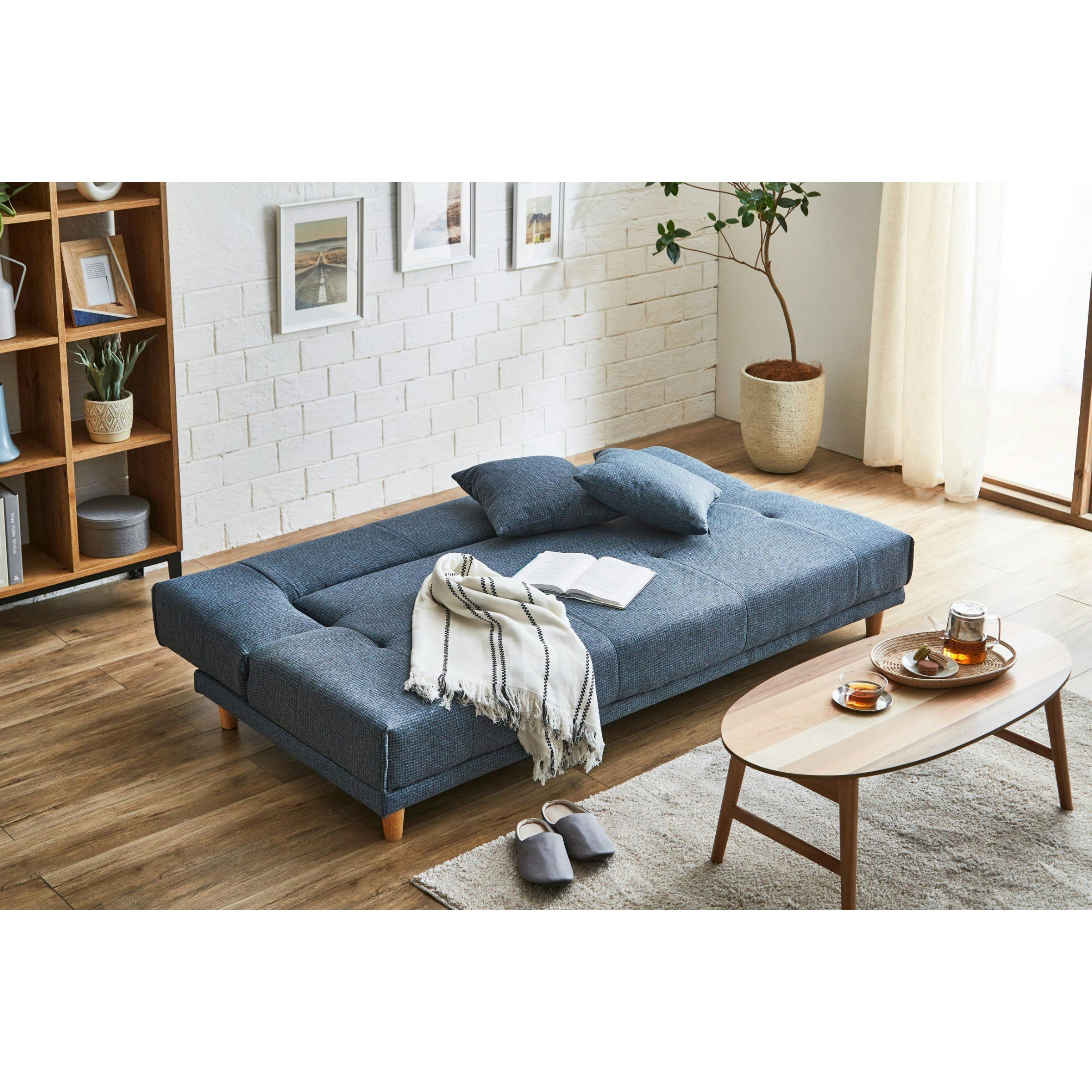 ソファベッド ボンネルコイル内蔵 アーク 175542 チャコールブラック 関家具