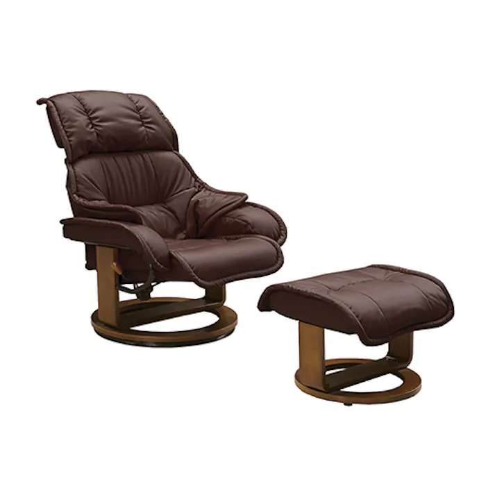 to meet パーソナルチェア プリメーラ4 ダークブラウン リクライニングチェア オットマン付き ソファー 1人掛け ソファ 椅子 リクライナー リクライニングソファ 合皮 プリメーラ 314721 回転 高さ調節 頭あて【別送品】