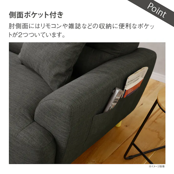 to meet 右カウチソファー キャンディー2 グレー(165-31) 2人掛け カウチソファー コンパクト 二人掛け 片肘 ローソファー ロータイプ収納 クッション付き布 ファブリック 368430 カラフル おしゃれ ルンバ対応【別送品】