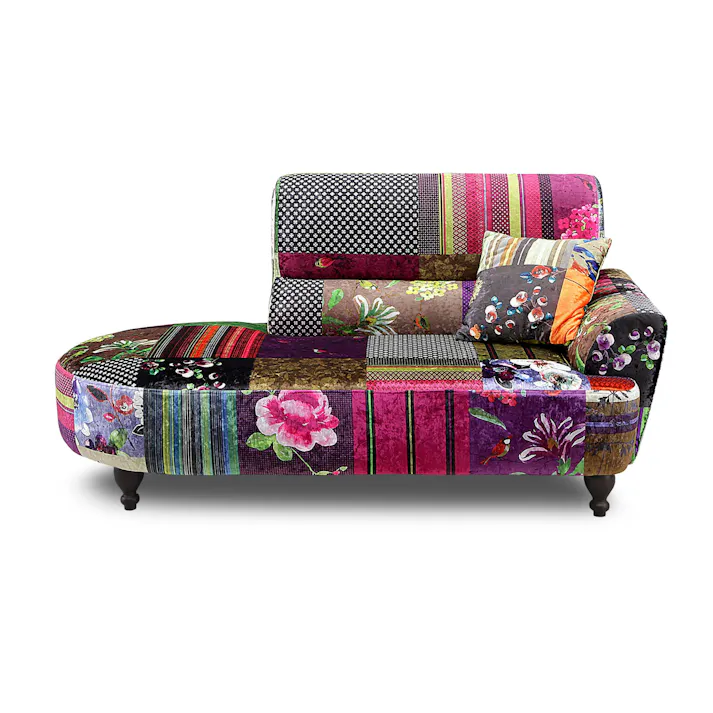 to meet ソファー ルイスA A柄 2人掛け コンパクト ソファ カウチ 二人掛け リビング ロータイプ パッチワーク 布 ファブリック クッション インパクト ルイス 167206 花柄 クッション付き ルンバ対応【別送品】