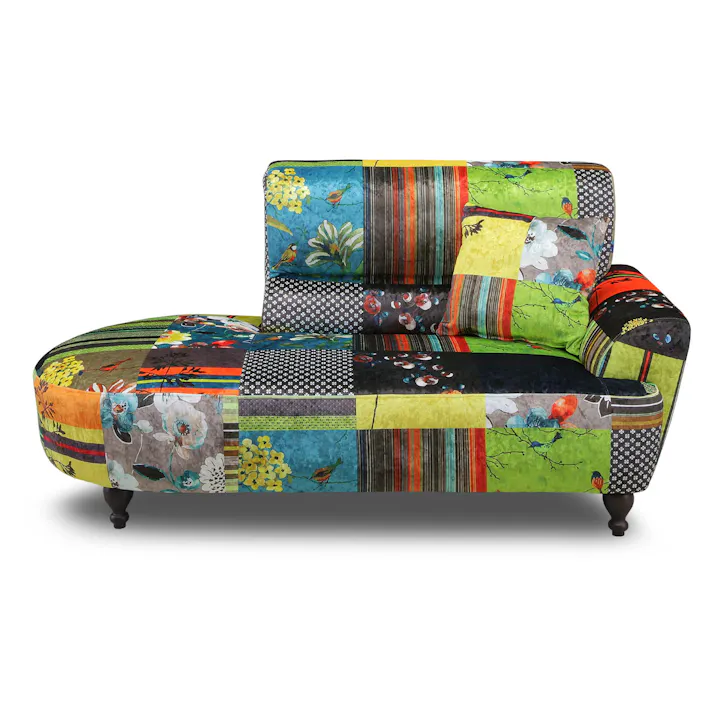to meet ソファー ルイスB B柄 2人掛け コンパクト ソファ カウチ 二人掛け リビング ロータイプ パッチワーク 布 ファブリック クッション インパクト ルイス 167207 花柄 クッション付き ルンバ対応【別送品】