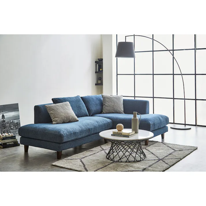 to meet 左カウチソファ レイモンズ ブルー ソファー 3人掛け ソファ 三人掛け おしゃれ フルカバーリング モダン ドライクリーニング可能 クッション付 レイモンズ295942 脚を選べる カバー取り外し クッション付き【別送品】