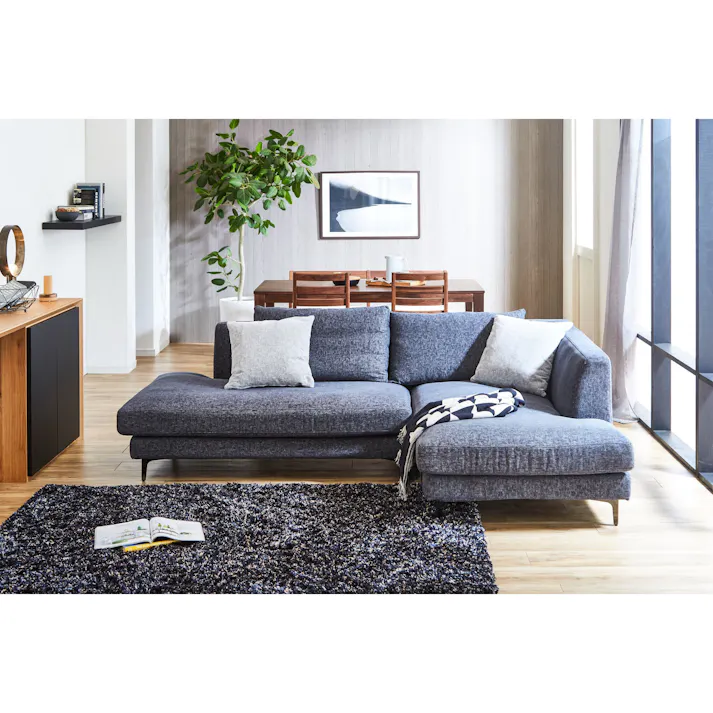 to meet 左カウチソファ レイモンズ ダークグレー ソファー 3人掛け ソファ 三人掛け おしゃれ フルカバーリング モダン ドライクリーニング可能 クッション付 レイモンズ295945 脚を選べる カバー取り外し クッション付き【別送品】