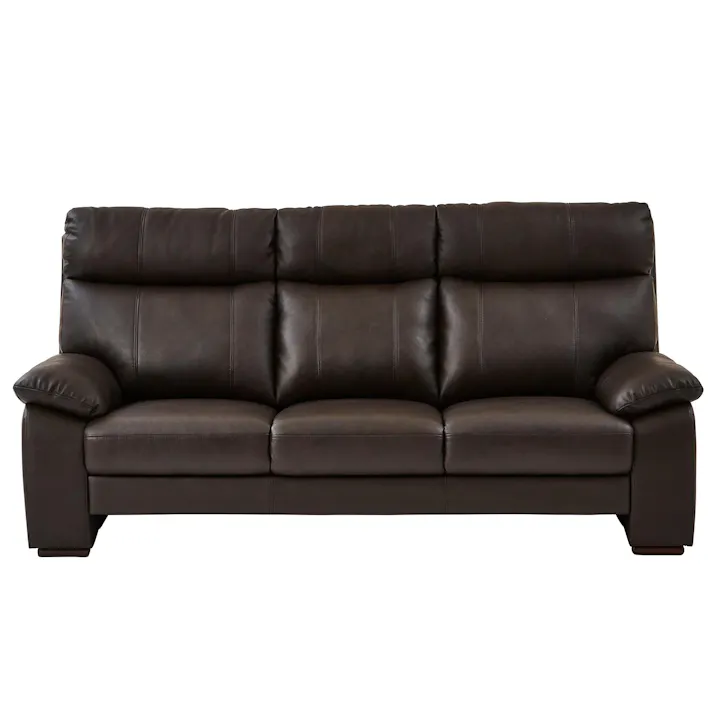 to meet ソファー ケネス ダークブラウン 3人掛け ソファ 三人掛 おしゃれ 椅子 革張り レザー ハイバック 3人 モダン 肘付き ケネス 新生活 革 341463 背高 高級感 くつろげる【別送品】