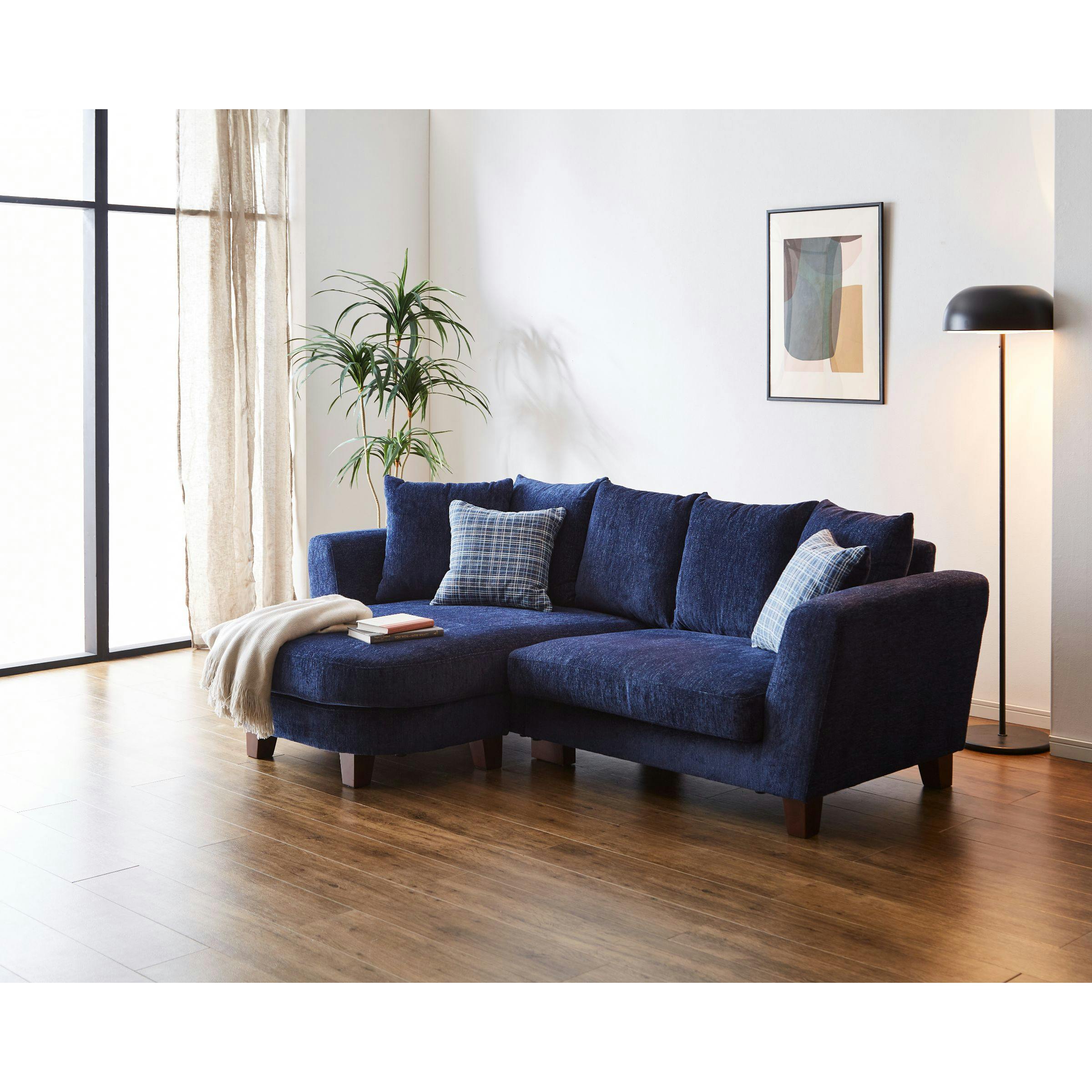 ネイビーブルー ベルベット 二人掛けソファ　送料込み　東京インテリア ネイビーブルー ベルベット 二人掛けソファ 送料込み 東京インテリア