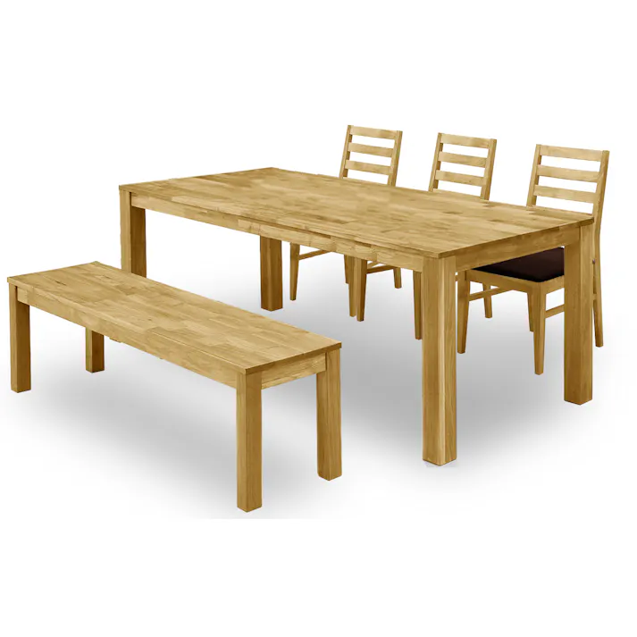 関家具 to meet 大川家具 D5点セット(180) オーズ3 ナチュラル オーズIII OAK (ベンチ・DBR座) ダイニングテーブル 348346 (配送方法:開梱設置) 4550139483466【別送品】