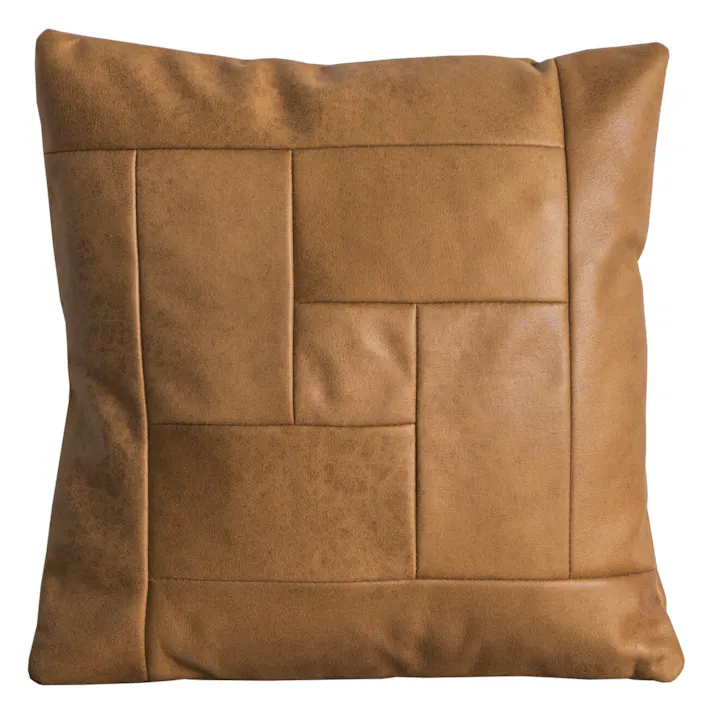 COMFORM(CRASH コンフォーム) ソファ ドロップ キャメル レザーテックス フェザー リビング 椅子 286139 本革風 パッチワーク おしゃれ【別送品】