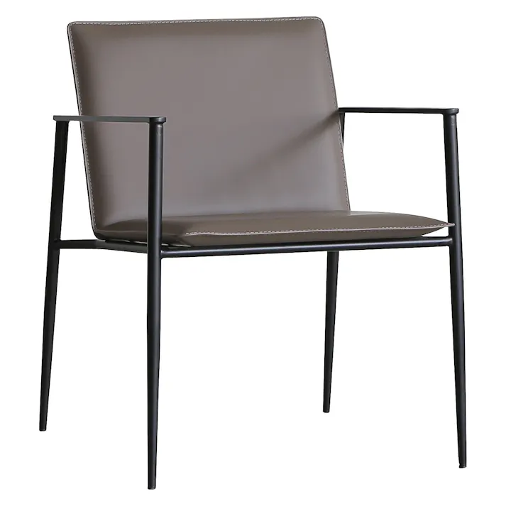 yuu(CRASH ユー) ラウンジソファ ハーネス グレージュ リサイクルレザー スチール チェア ラウンジチェア 椅子 308161 スタイリッシュ モダン おしゃれ【別送品】