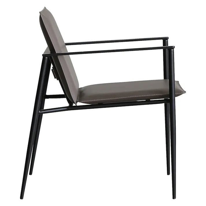 yuu(CRASH ユー) ラウンジソファ ハーネス グレージュ リサイクルレザー スチール チェア ラウンジチェア 椅子 308161 スタイリッシュ モダン おしゃれ【別送品】