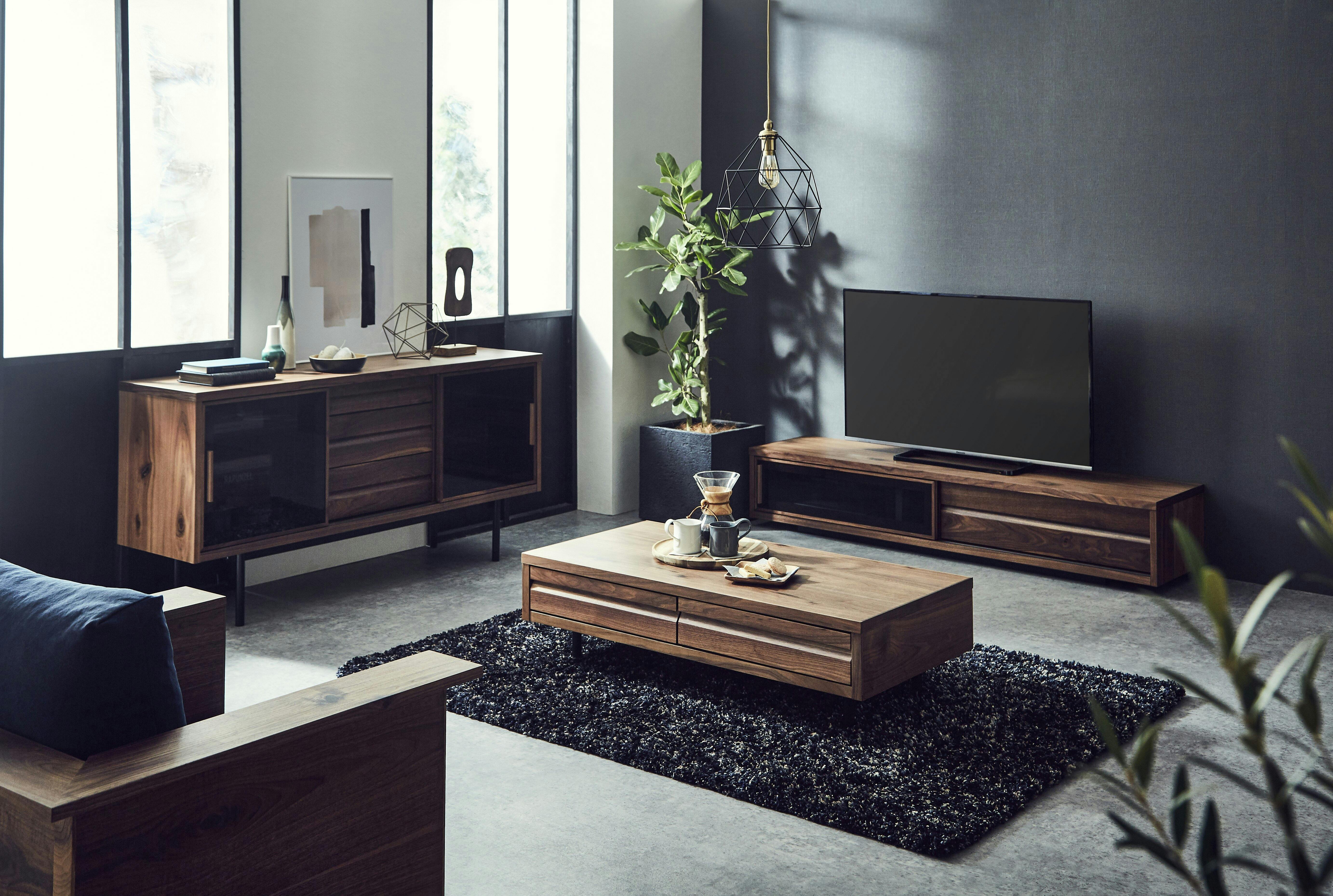 ウォルナットセンターテーブル　テレビ台　新品 新生活 テレビ台 180 おしゃれ シンプル コンクリート調 日本製