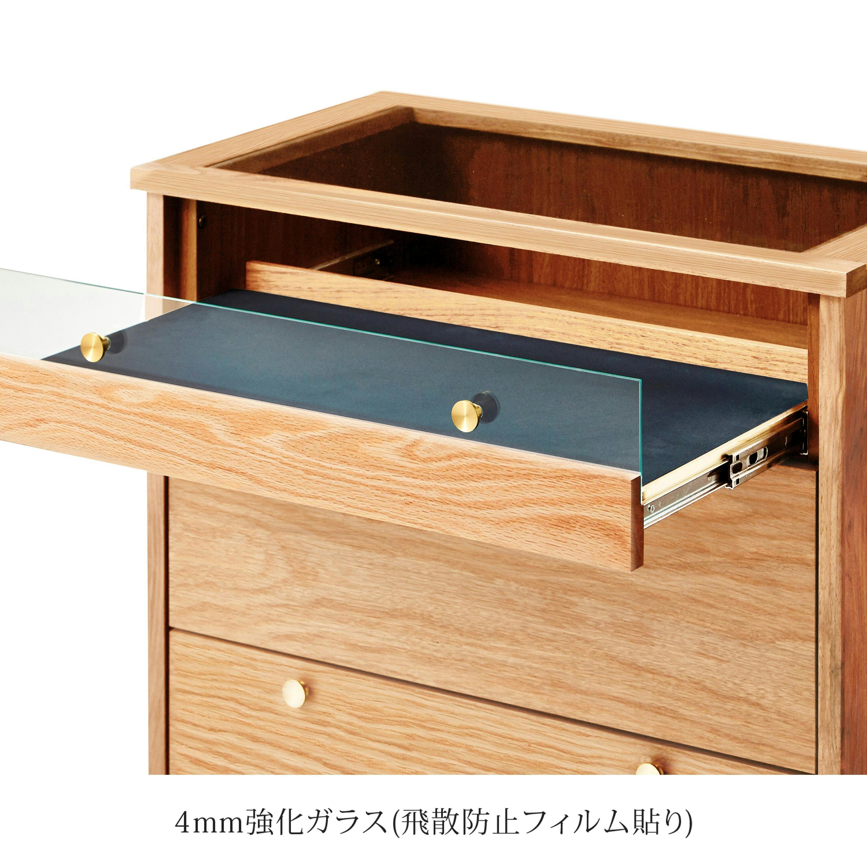 NIPPONAIRE(ニッポネア) チェスト コーニス オーク ガラス付き/幅100cm