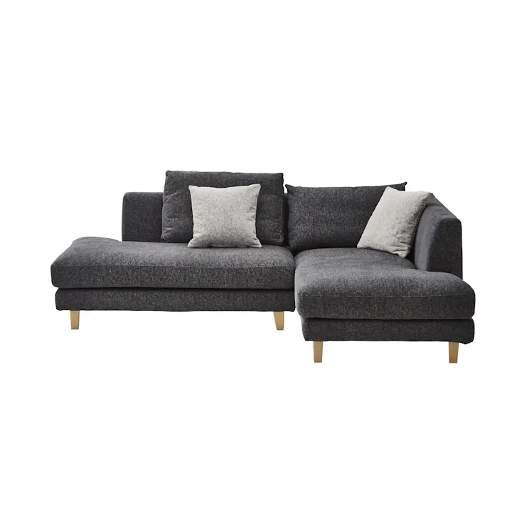 to Meet ソファ レイモンズ ダークグレー/木脚 左カウチ ファブリック リビング 椅子 323497 脚を選べる カバー取り外し クッション付き【別送品】