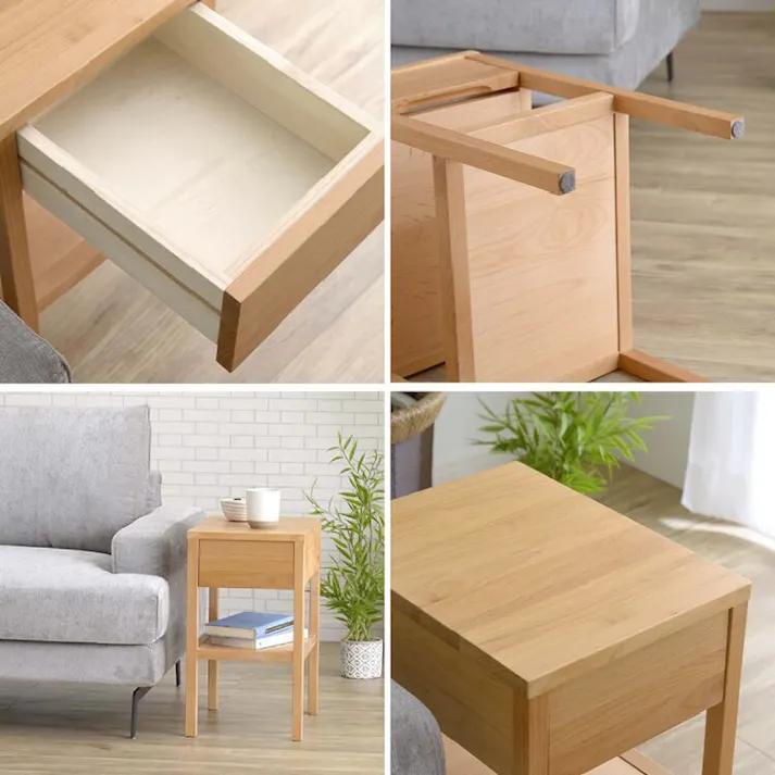 sleeping ナイトチェスト カスト オークナチュラル オーク材 節有りオーク チェスト 収納家具 寝室 347453 コンパクト おしゃれ 大容量【別送品】