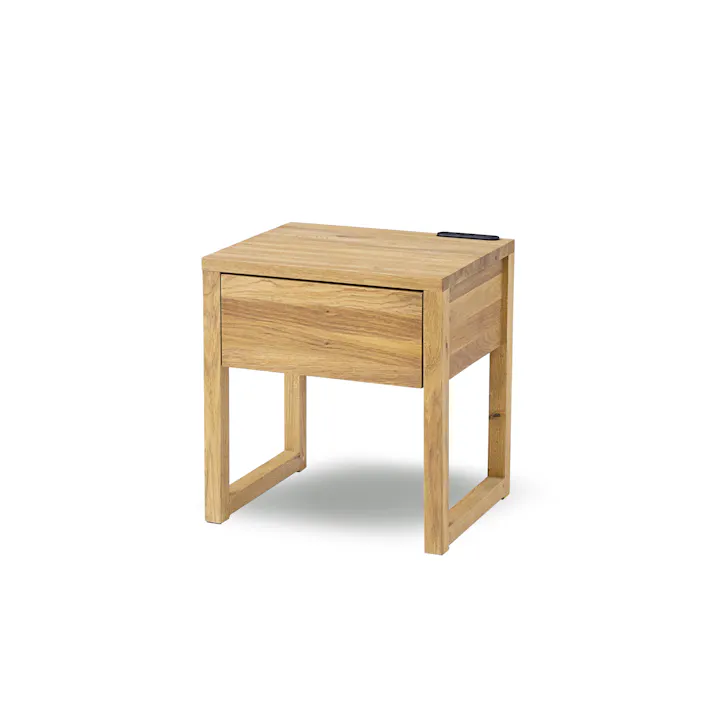 sleeping ナイトテーブル リンセ オークナチュラル オーク材 節有りオーク テーブル 机 サイドテーブル 347455 コンパクト コンセント 物置【別送品】
