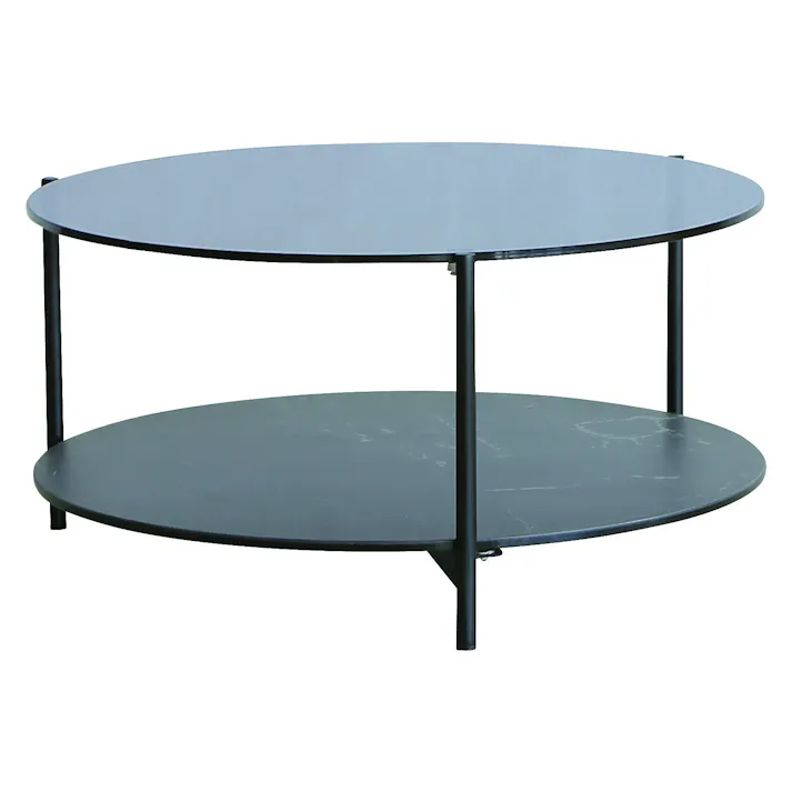 yuu(CRASH ユー) センターテーブル ケイト ブラック 幅77cm セラミック ガラス スチール リビングテーブル テーブル 350390 ローテーブル リビング机 机【別送品】