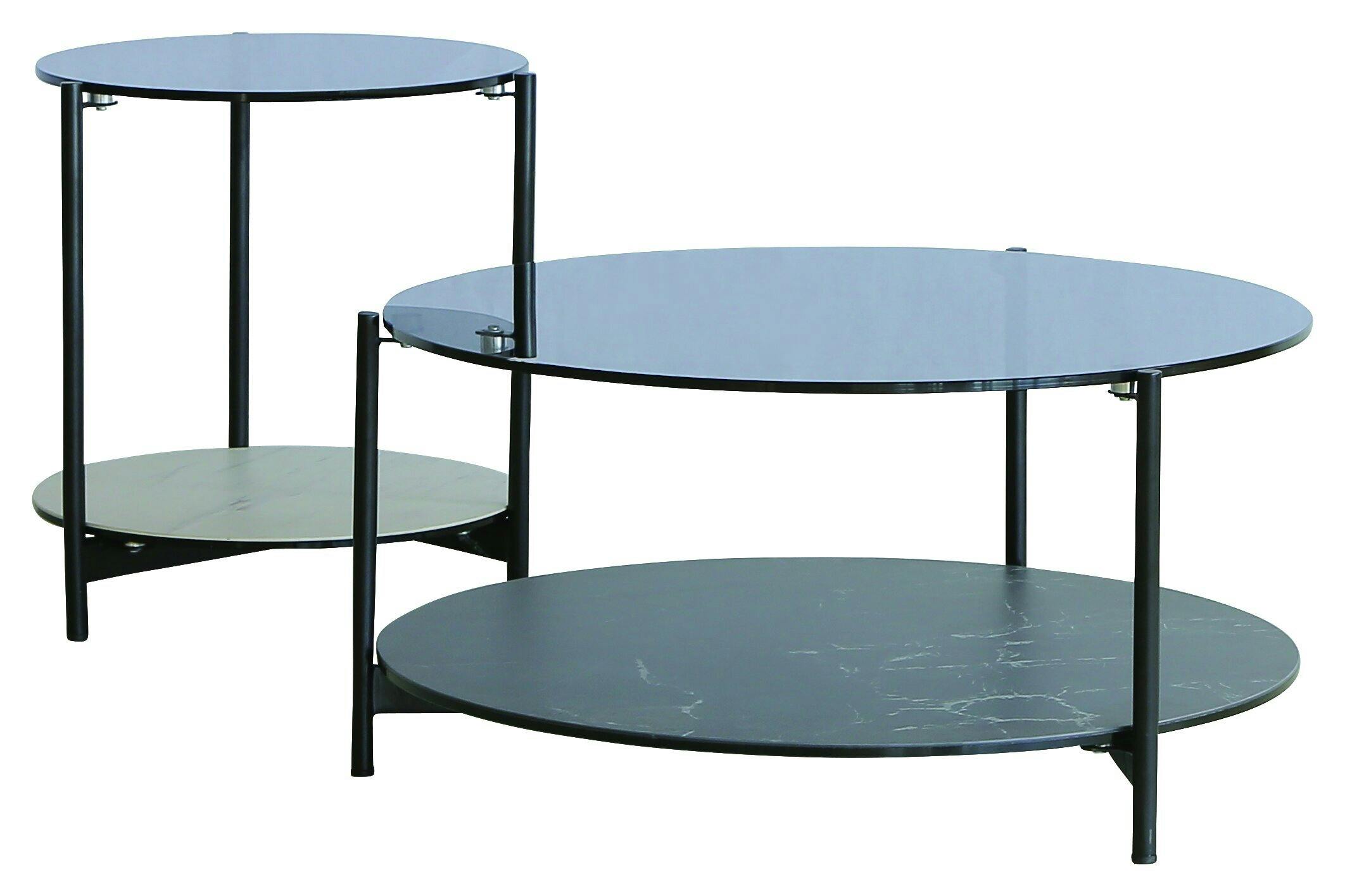 yuu(CRASH ユー) センターテーブル ケイト ブラック 幅77cm セラミック