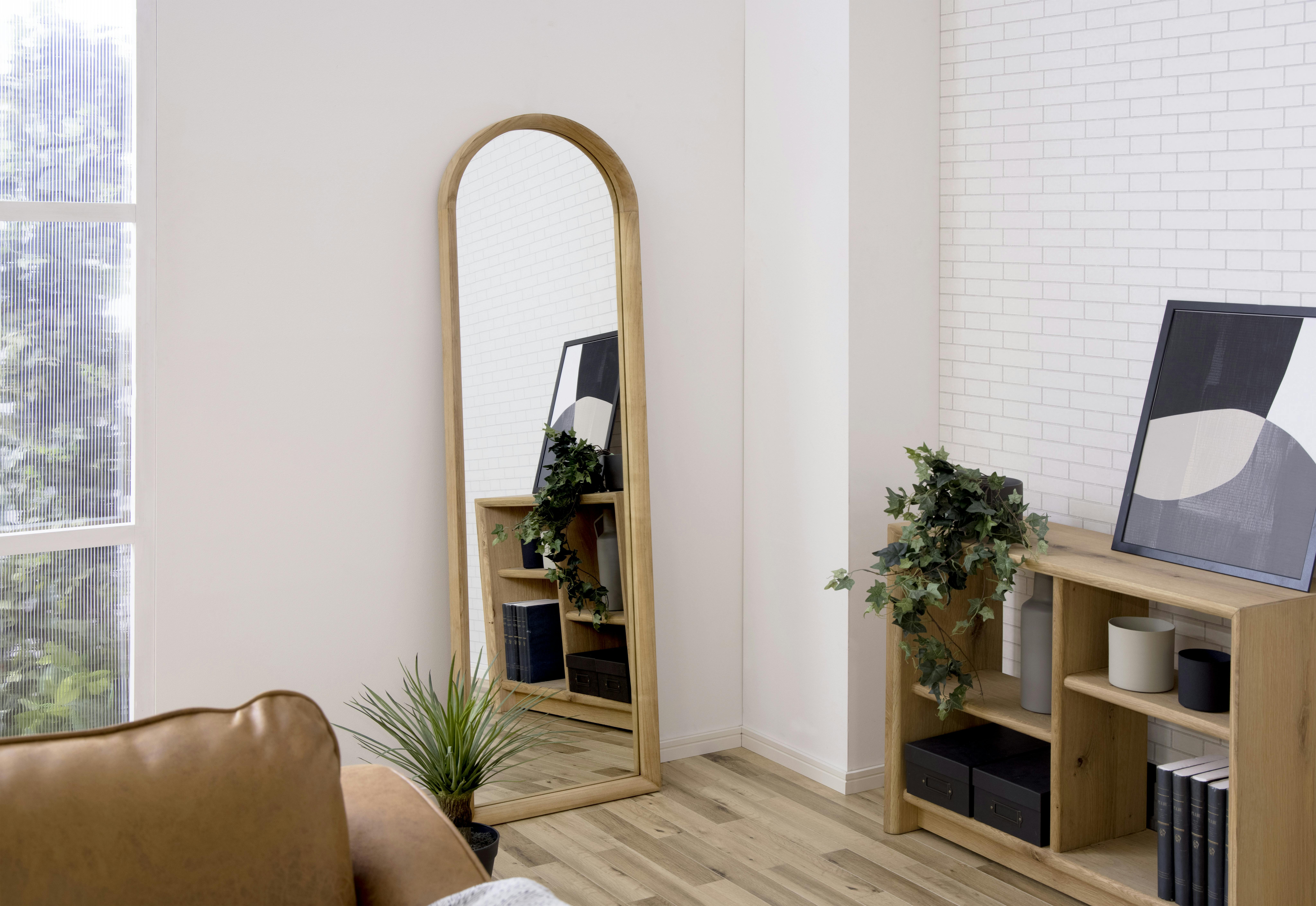 RELAXFORM Living ミラー リープ ナチュラル チーク材 無垢材 ミラー