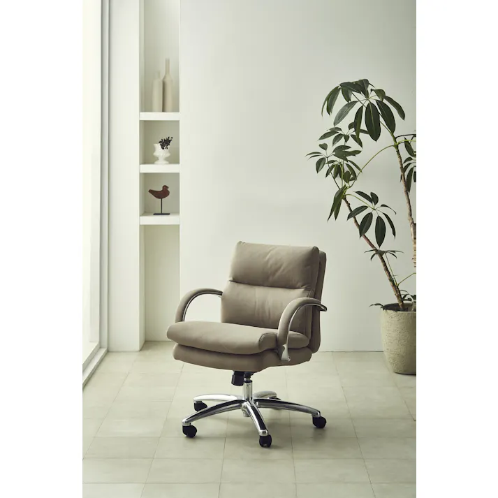 WINcase オフィスチェア グラント キャメル ロータイプ アルミニウム シルキーファイバー デスクチェア 事務椅子 ワークチェア 椅子 チェア 仕事椅子 359144 座り心地 在宅 快適【別送品】