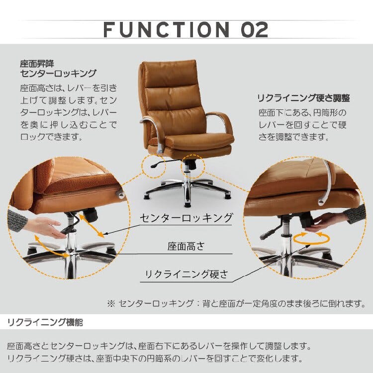WINcase オフィスチェア グラント キャメル ロータイプ