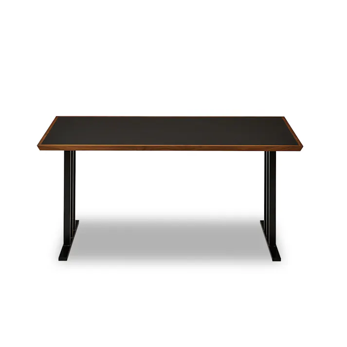 関家具 大川家具 NIPPONAIRE(ニッポネア) ダイニングテーブル メグロ ウォールナット/スチール脚Dブラック 幅150cm 天板:メラミン化粧板 脚:スチール 国産 食卓机 418141 (配送方法:開梱設置) 4550140181412【別送品】