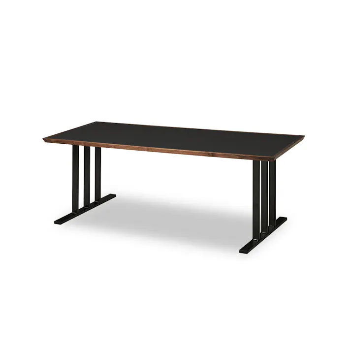 関家具 大川家具 NIPPONAIRE(ニッポネア) ダイニングテーブル メグロ ウォールナット/ブラック/スチール脚Dブラック 幅180cm 天板:メラミン化粧板 脚:スチール 国産 食卓机 418145 ※テーブルのみ (配送方法:開梱設置) 4550140181450【別送品】