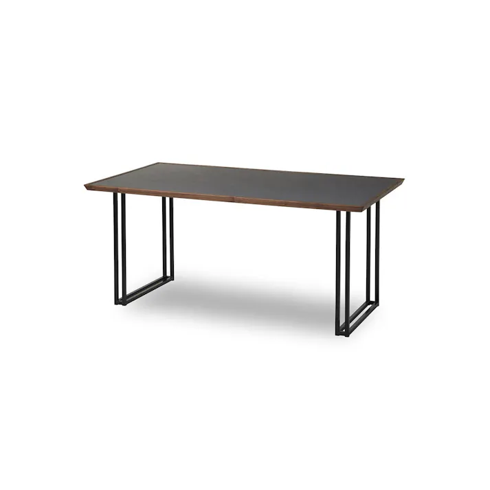関家具 大川家具 NIPPONAIRE(ニッポネア) ダイニングテーブル メグロ ウォールナット/グレー/スチール脚B 幅150cm 天板:メラミン化粧板 脚:スチール 国産 食卓机 418147 (配送方法:開梱設置) 4550140181474【別送品】