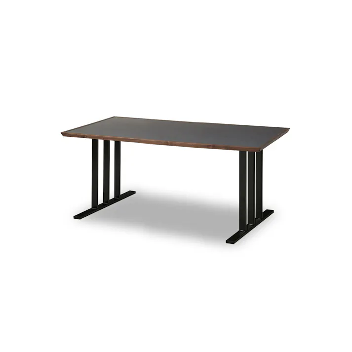 関家具 大川家具 NIPPONAIRE(ニッポネア) ダイニングテーブル メグロ ウォールナット/グレー/スチール脚D 幅150cm 天板:メラミン化粧板 脚:スチール 国産家具 国産 食卓机 418149 (配送方法:開梱設置) 4550140181498【別送品】