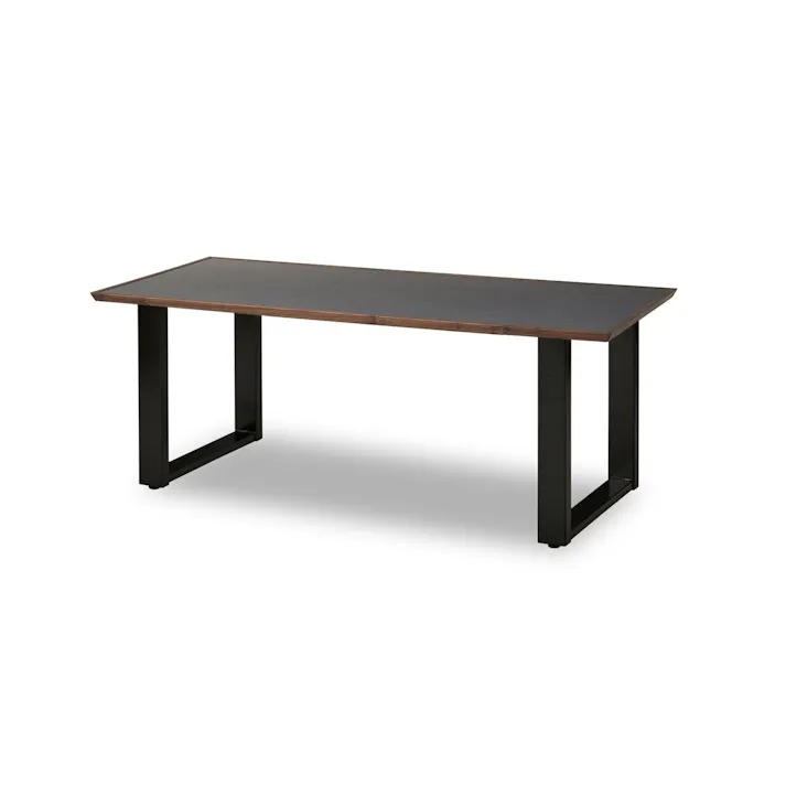 関家具 大川家具 NIPPONAIRE(ニッポネア) ダイニングテーブル メグロ ウォールナット/グレー/スチール脚Aブラック 幅180cm 天板:メラミン化粧板 脚:スチール 国産 食卓机 418150 (配送方法:開梱設置) 4550140181504【別送品】