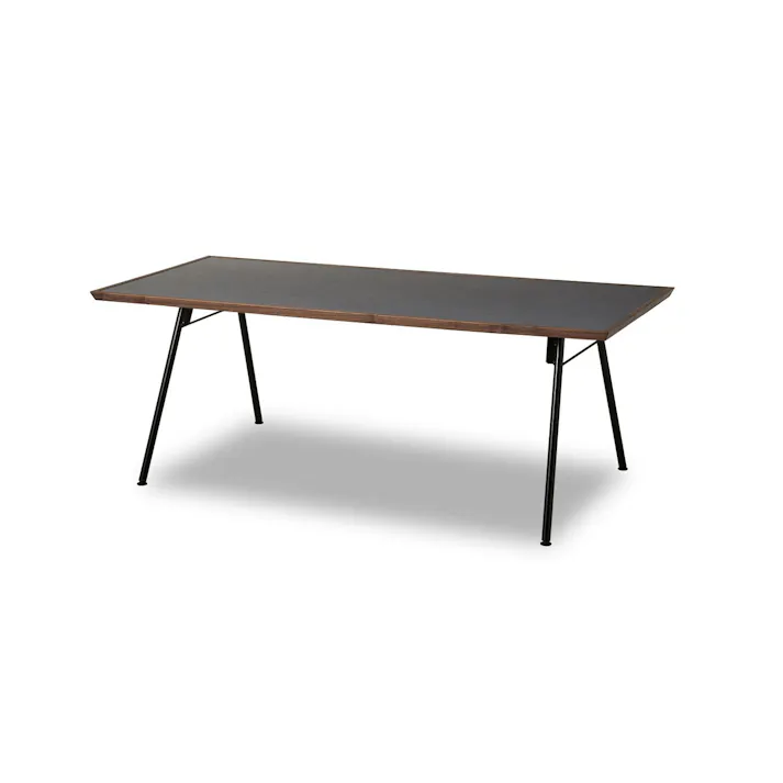 関家具 大川家具 NIPPONAIRE(ニッポネア) ダイニングテーブル メグロ ウォールナット/グレー/スチール脚Cタイプ 幅180cm 天板:メラミン化粧板 脚:スチール 国産 418152 (配送方法:開梱設置) 4550140181528【別送品】