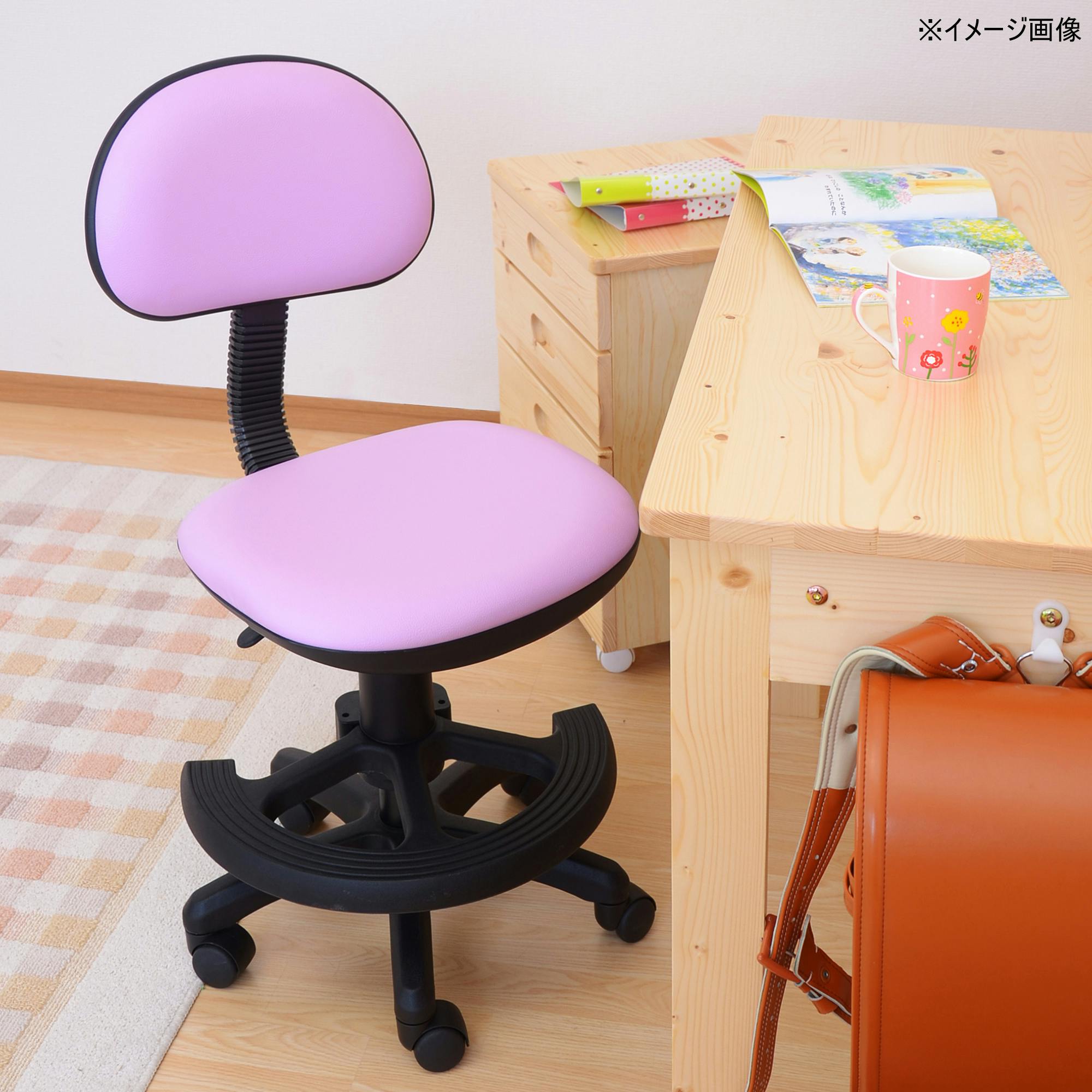 学習椅子 学習チェア ホップ7 合皮:パープル ナイロン樹脂 学習ガス式