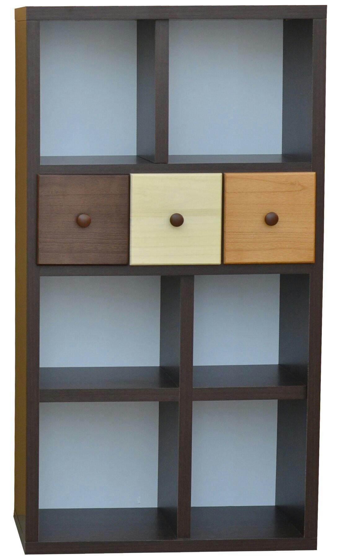 nakakei シェルフ スクエア ブラウン 高さ118cm ロータイプ 213210 本棚 ブックシェルフ 収納棚【別送品】