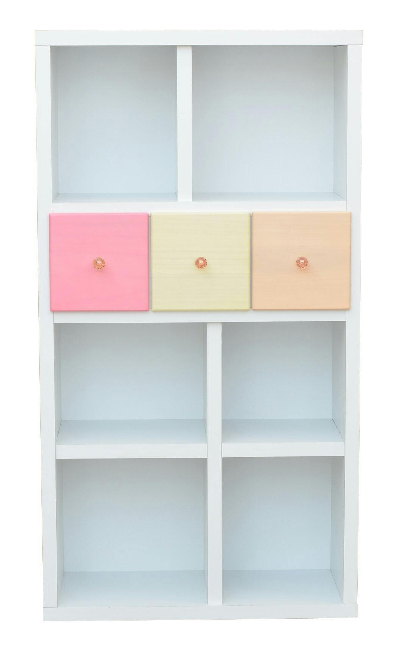 nakakei シェルフ スクエア ホワイト 高さ118cm ロータイプ 213212 本棚 ブックシェルフ 収納棚【別送品】