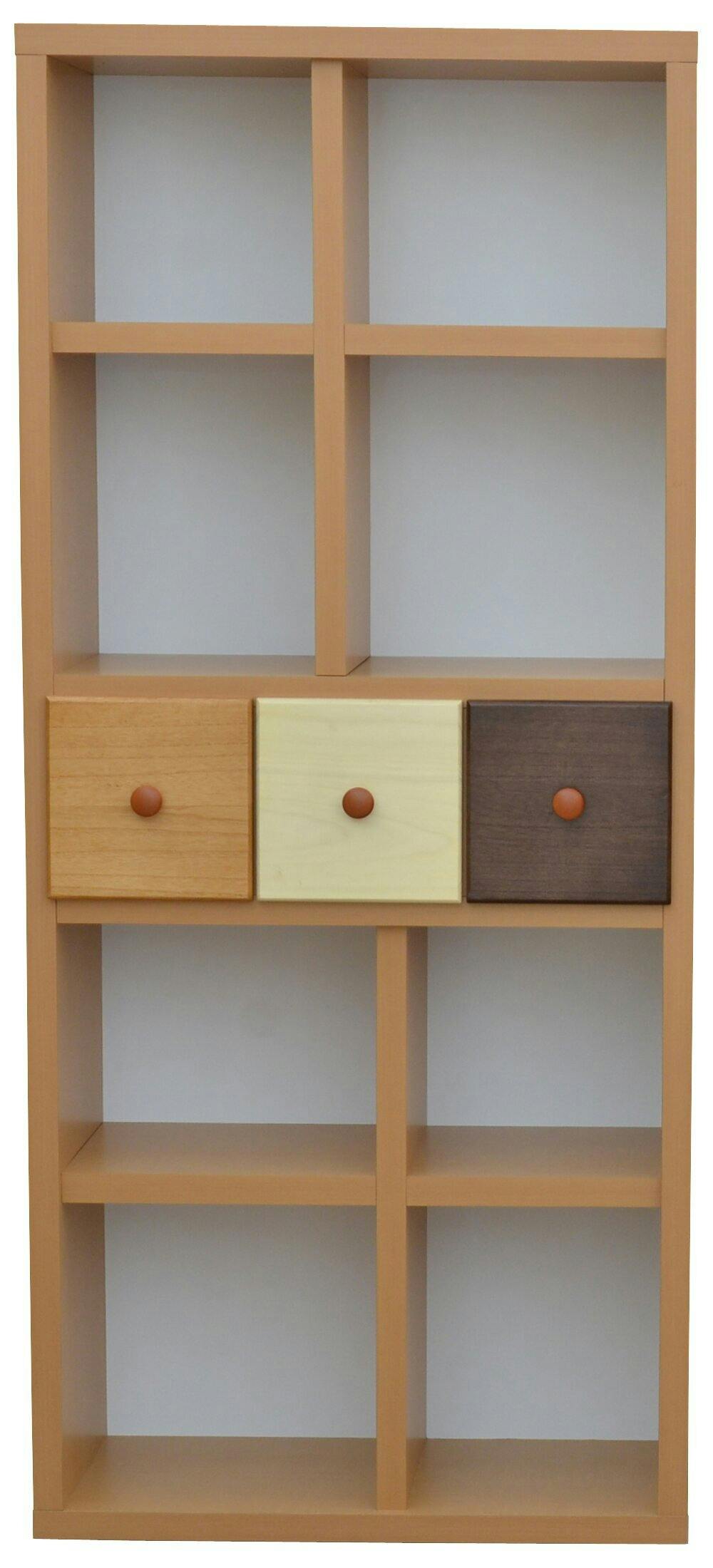 nakakei シェルフ スクエア ナチュラル 高さ147cm ハイタイプ 213214 本棚 ブックシェルフ 収納棚【別送品】